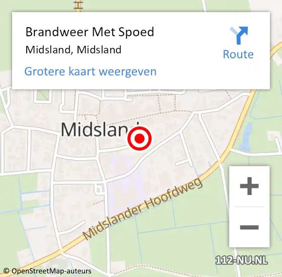 Locatie op kaart van de 112 melding: Brandweer Met Spoed Naar Midsland, Midsland op 14 oktober 2018 06:12