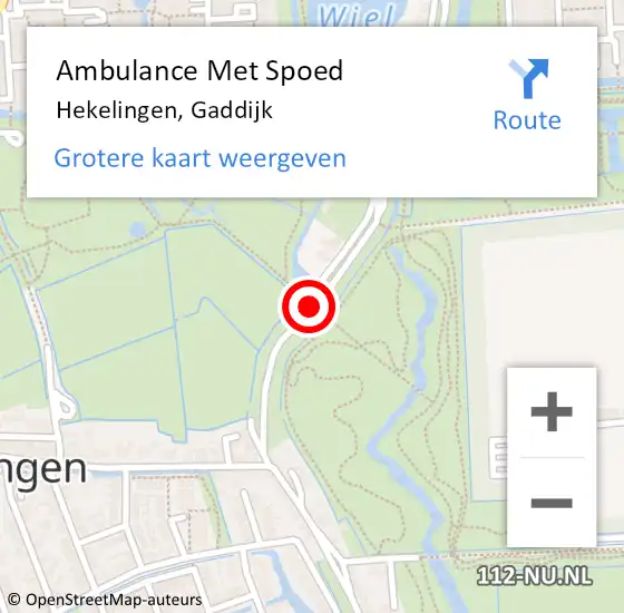 Locatie op kaart van de 112 melding: Ambulance Met Spoed Naar Hekelingen, Gaddijk op 14 oktober 2018 11:28