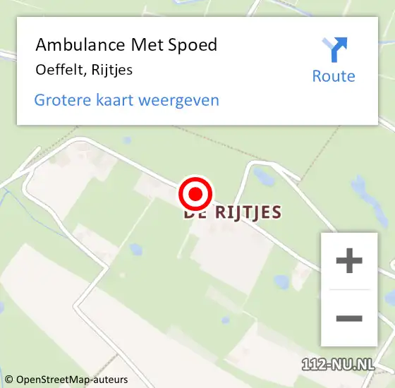 Locatie op kaart van de 112 melding: Ambulance Met Spoed Naar Oeffelt, Rijtjes op 14 oktober 2018 12:57