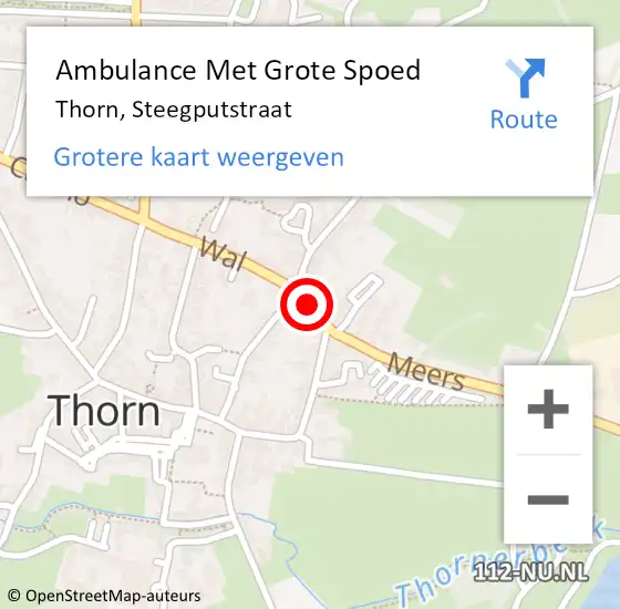 Locatie op kaart van de 112 melding: Ambulance Met Grote Spoed Naar Thorn, Steegputstraat op 14 oktober 2018 15:29