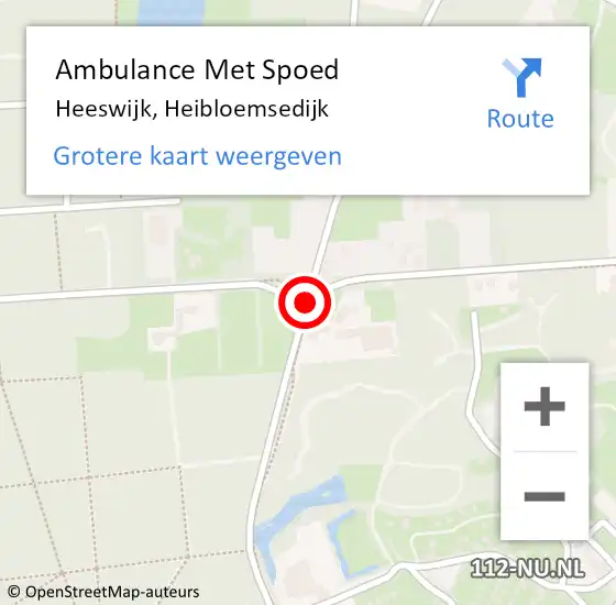 Locatie op kaart van de 112 melding: Ambulance Met Spoed Naar Heeswijk, Heibloemsedijk op 14 oktober 2018 17:55