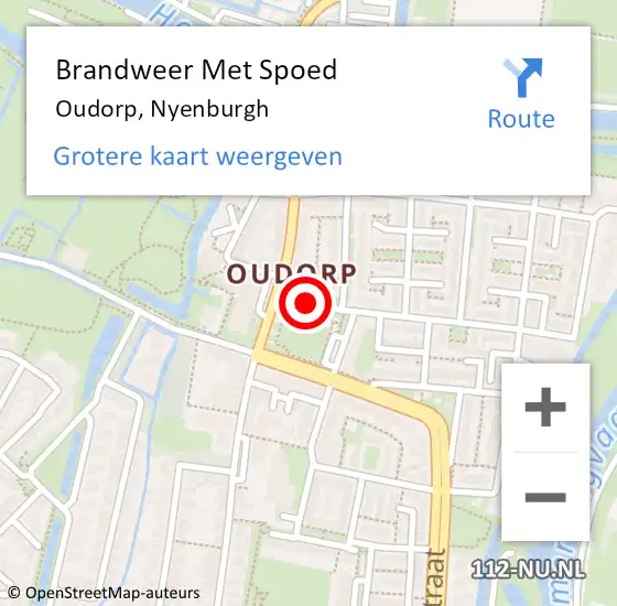 Locatie op kaart van de 112 melding: Brandweer Met Spoed Naar Oudorp, Nyenburgh op 14 oktober 2018 19:03