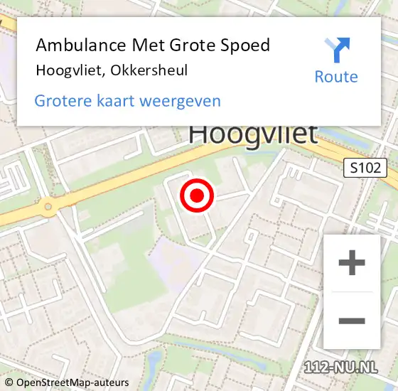 Locatie op kaart van de 112 melding: Ambulance Met Grote Spoed Naar Hoogvliet, Okkersheul op 14 oktober 2018 19:38