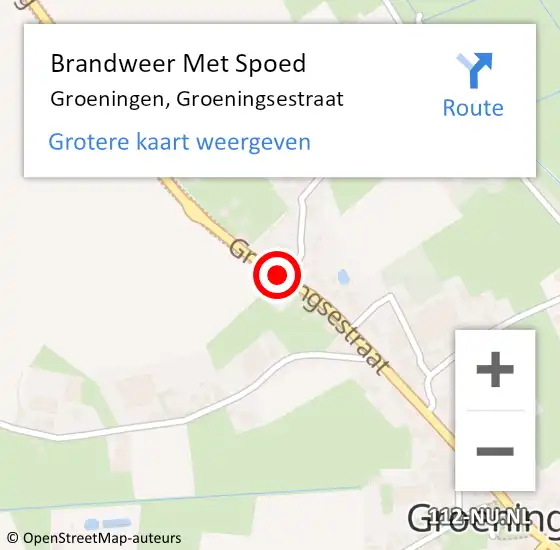 Locatie op kaart van de 112 melding: Brandweer Met Spoed Naar Groeningen, Groeningsestraat op 14 oktober 2018 20:51