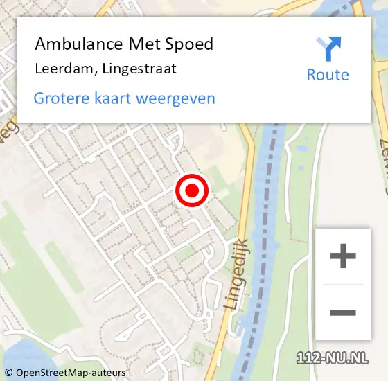 Locatie op kaart van de 112 melding: Ambulance Met Spoed Naar Leerdam, Lingestraat op 14 oktober 2018 20:59