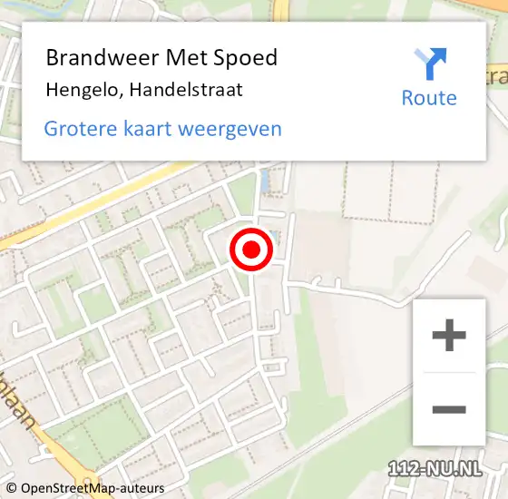 Locatie op kaart van de 112 melding: Brandweer Met Spoed Naar Hengelo, Handelstraat op 14 oktober 2018 22:57