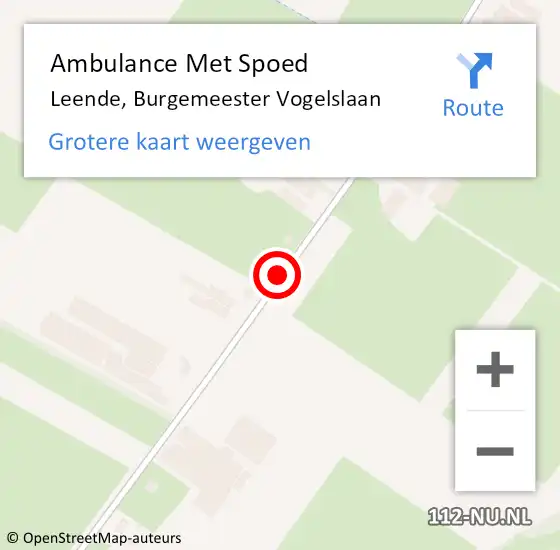 Locatie op kaart van de 112 melding: Ambulance Met Spoed Naar Leende, Burgemeester Vogelslaan op 15 oktober 2018 01:28