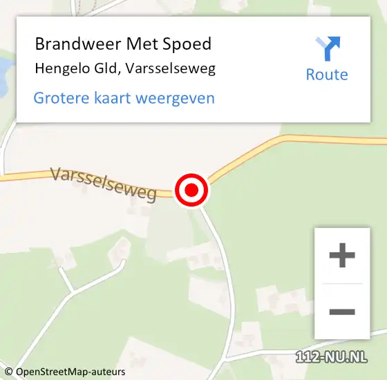 Locatie op kaart van de 112 melding: Brandweer Met Spoed Naar Hengelo Gld, Varsselseweg op 15 oktober 2018 02:37