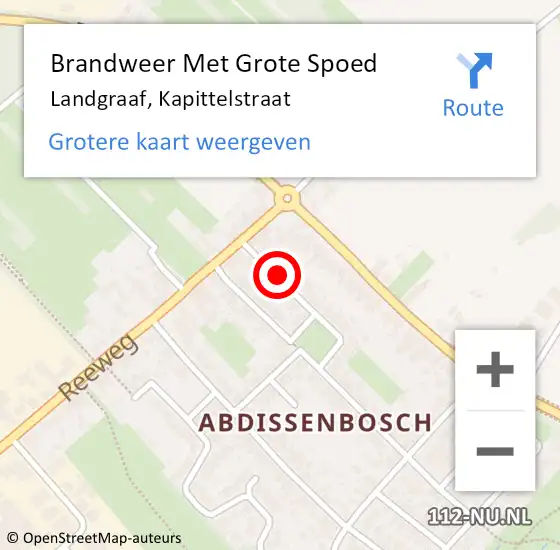 Locatie op kaart van de 112 melding: Brandweer Met Grote Spoed Naar Landgraaf, Kapittelstraat op 15 oktober 2018 04:06