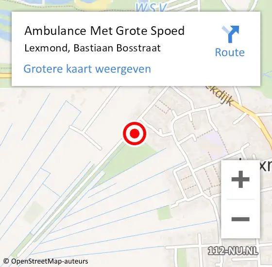 Locatie op kaart van de 112 melding: Ambulance Met Grote Spoed Naar Lexmond, Bastiaan Bosstraat op 15 oktober 2018 07:59