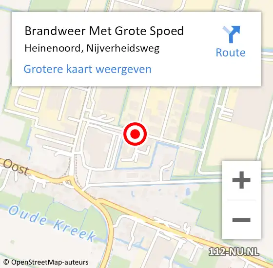 Locatie op kaart van de 112 melding: Brandweer Met Grote Spoed Naar Heinenoord, Nijverheidsweg op 15 oktober 2018 09:52