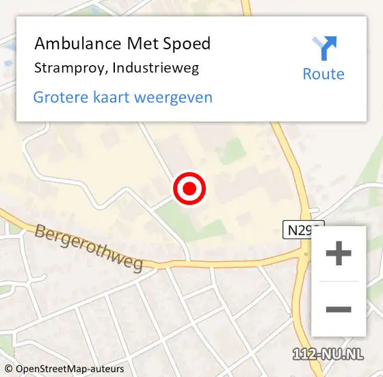 Locatie op kaart van de 112 melding: Ambulance Met Spoed Naar Stramproy, Industrieweg op 15 oktober 2018 12:34