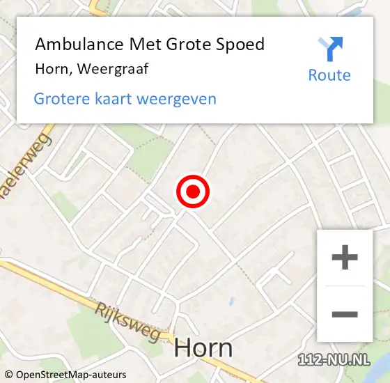 Locatie op kaart van de 112 melding: Ambulance Met Grote Spoed Naar Horn, Weergraaf op 15 oktober 2018 13:49