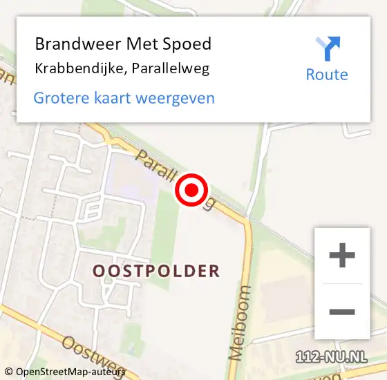 Locatie op kaart van de 112 melding: Brandweer Met Spoed Naar Krabbendijke, Parallelweg op 15 oktober 2018 15:04