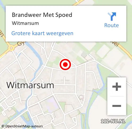 Locatie op kaart van de 112 melding: Brandweer Met Spoed Naar Witmarsum op 15 oktober 2018 15:58