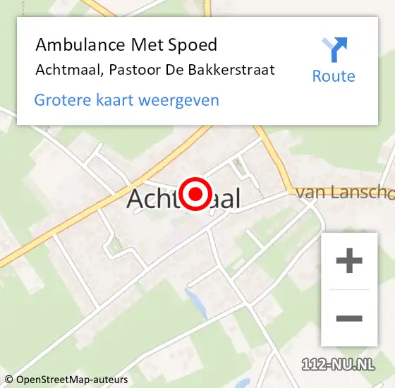 Locatie op kaart van de 112 melding: Ambulance Met Spoed Naar Achtmaal, Pastoor de Bakkerstraat op 15 oktober 2018 21:16