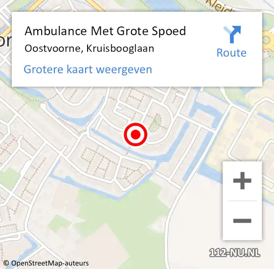 Locatie op kaart van de 112 melding: Ambulance Met Grote Spoed Naar Oostvoorne, Kruisbooglaan op 16 oktober 2018 04:58