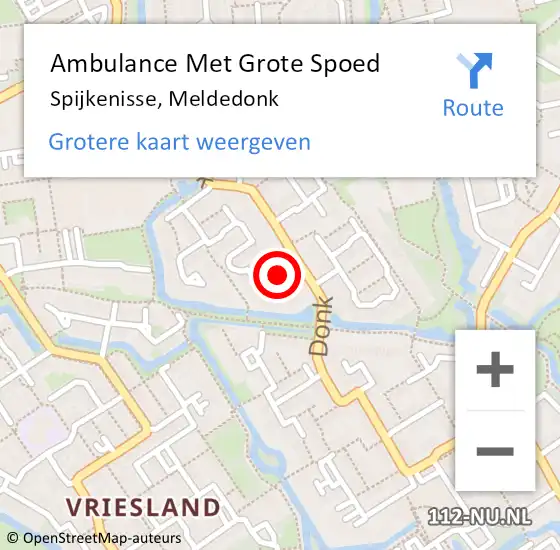 Locatie op kaart van de 112 melding: Ambulance Met Grote Spoed Naar Spijkenisse, Meldedonk op 16 oktober 2018 05:50