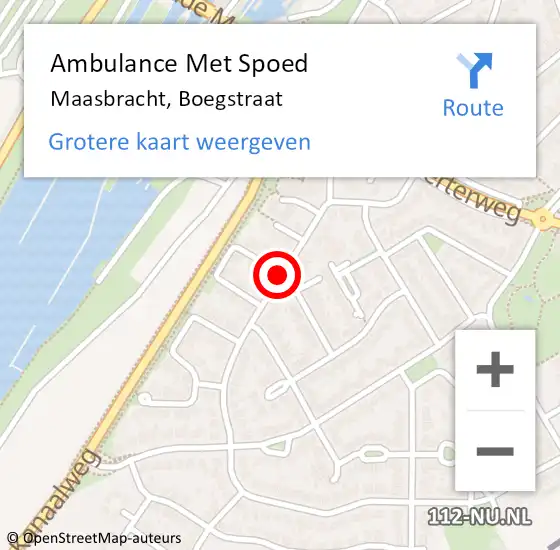 Locatie op kaart van de 112 melding: Ambulance Met Spoed Naar Maasbracht, Boegstraat op 16 oktober 2018 07:01