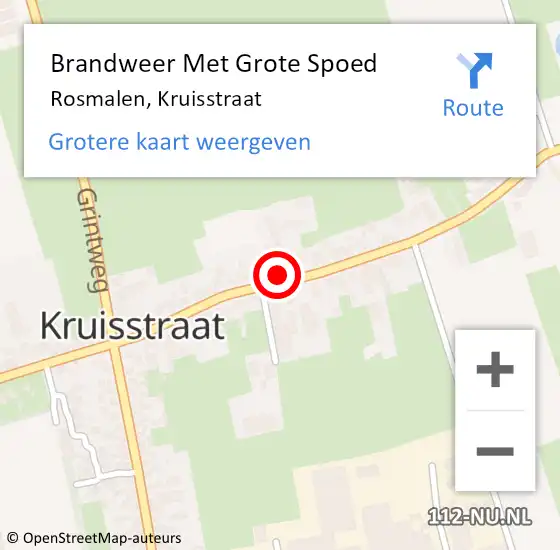 Locatie op kaart van de 112 melding: Brandweer Met Grote Spoed Naar Rosmalen, Kruisstraat op 16 oktober 2018 08:12