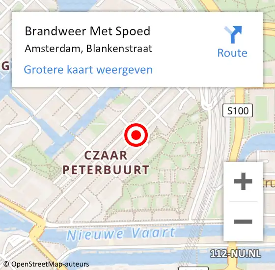 Locatie op kaart van de 112 melding: Brandweer Met Spoed Naar Amsterdam, Eerste Leeghwaterstraat op 16 oktober 2018 11:30