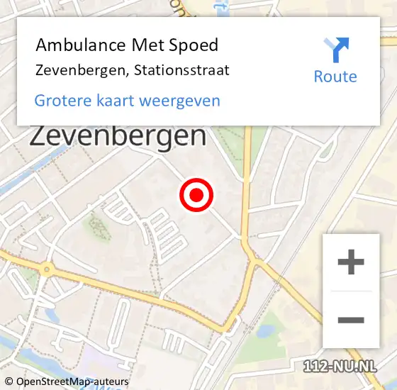 Locatie op kaart van de 112 melding: Ambulance Met Spoed Naar Zevenbergen, Stationsstraat op 16 oktober 2018 12:46