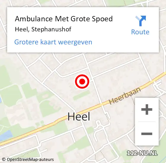 Locatie op kaart van de 112 melding: Ambulance Met Grote Spoed Naar Heel, Stephanushof op 16 oktober 2018 13:36