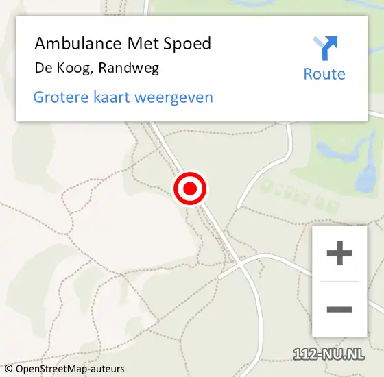 Locatie op kaart van de 112 melding: Ambulance Met Spoed Naar De Koog, Randweg op 16 oktober 2018 15:51