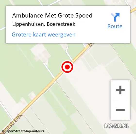 Locatie op kaart van de 112 melding: Ambulance Met Grote Spoed Naar Lippenhuizen, Boerestreek op 16 oktober 2018 16:07