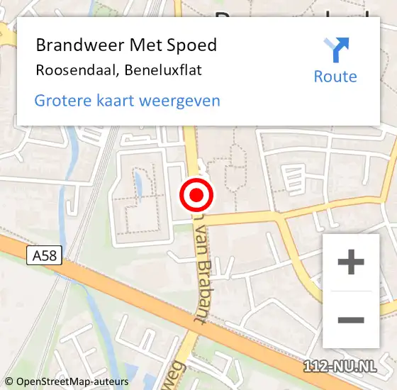 Locatie op kaart van de 112 melding: Brandweer Met Spoed Naar Roosendaal, Laan Van Brabant op 16 oktober 2018 16:40