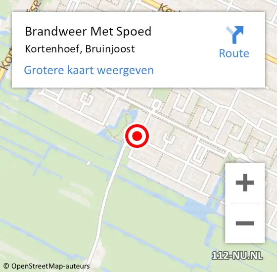 Locatie op kaart van de 112 melding: Brandweer Met Spoed Naar Kortenhoef, Bruinjoost op 16 oktober 2018 16:41