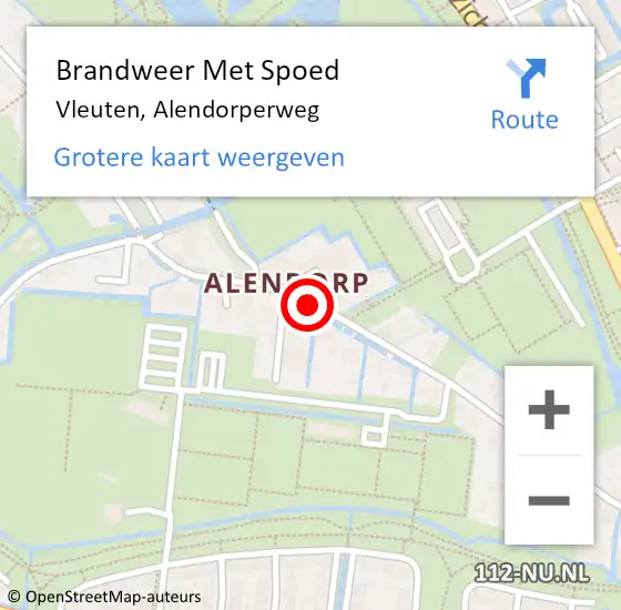 Locatie op kaart van de 112 melding: Brandweer Met Spoed Naar Vleuten, Alendorperweg op 16 oktober 2018 20:57