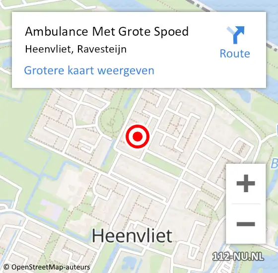 Locatie op kaart van de 112 melding: Ambulance Met Grote Spoed Naar Heenvliet, Ravesteijn op 16 oktober 2018 21:30