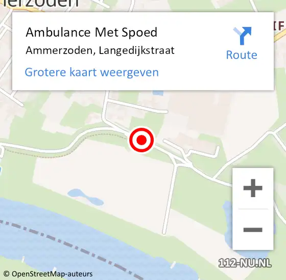 Locatie op kaart van de 112 melding: Ambulance Met Spoed Naar Ammerzoden, Langedijkstraat op 16 oktober 2018 23:02