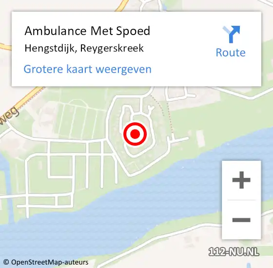 Locatie op kaart van de 112 melding: Ambulance Met Spoed Naar Hengstdijk, Reygerskreek op 17 oktober 2018 04:24