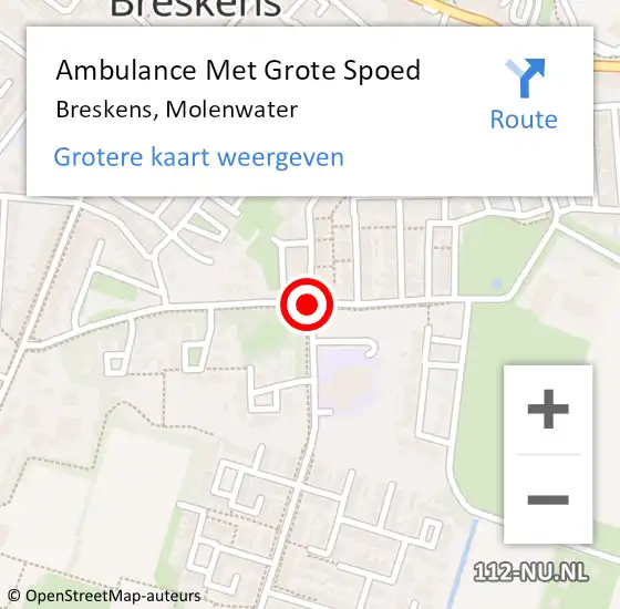 Locatie op kaart van de 112 melding: Ambulance Met Grote Spoed Naar Breskens, Molenwater op 17 oktober 2018 07:13