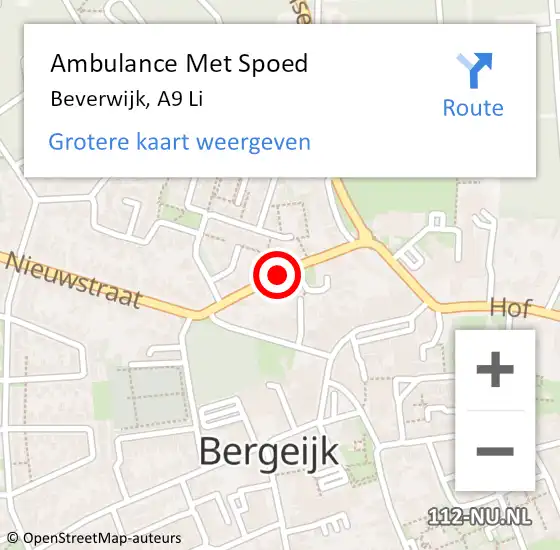 Locatie op kaart van de 112 melding: Ambulance Met Spoed Naar Beverwijk, A9 Li op 17 oktober 2018 08:03