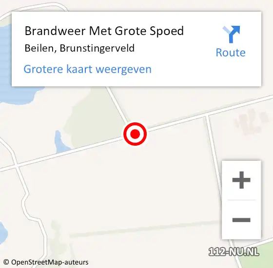 Locatie op kaart van de 112 melding: Brandweer Met Grote Spoed Naar Beilen, Brunstingerveld op 17 oktober 2018 09:18