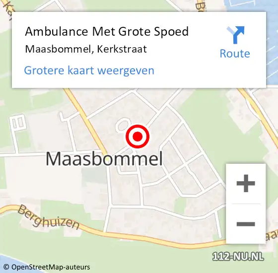 Locatie op kaart van de 112 melding: Ambulance Met Grote Spoed Naar Maasbommel, Kerkstraat op 17 oktober 2018 10:18