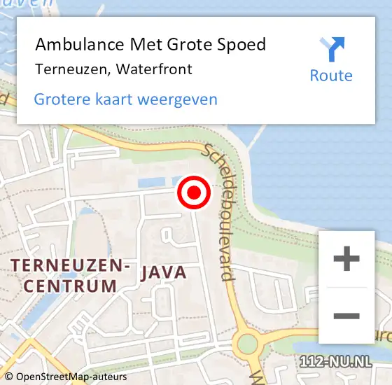 Locatie op kaart van de 112 melding: Ambulance Met Grote Spoed Naar Terneuzen, Waterfront op 17 oktober 2018 10:27