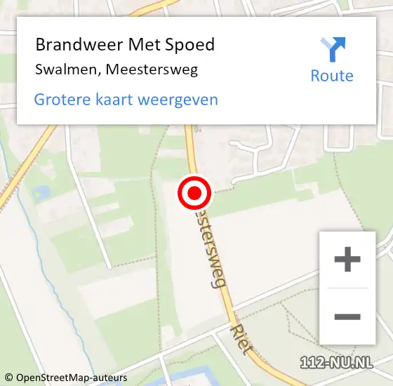 Locatie op kaart van de 112 melding: Brandweer Met Spoed Naar Swalmen, Meestersweg op 17 oktober 2018 11:00