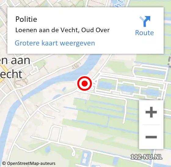 Locatie op kaart van de 112 melding: Politie Loenen aan de Vecht, Oud Over op 17 oktober 2018 11:11