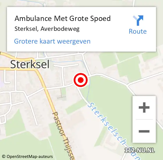 Locatie op kaart van de 112 melding: Ambulance Met Grote Spoed Naar Sterksel, Averbodeweg op 17 oktober 2018 12:48