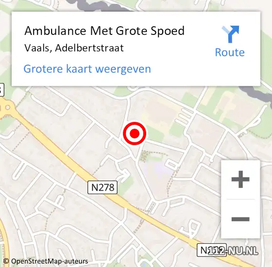 Locatie op kaart van de 112 melding: Ambulance Met Grote Spoed Naar Vaals, Adelbertstraat op 12 maart 2014 08:20