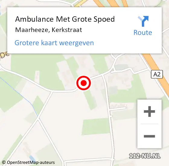 Locatie op kaart van de 112 melding: Ambulance Met Grote Spoed Naar Maarheeze, Kerkstraat op 17 oktober 2018 17:29