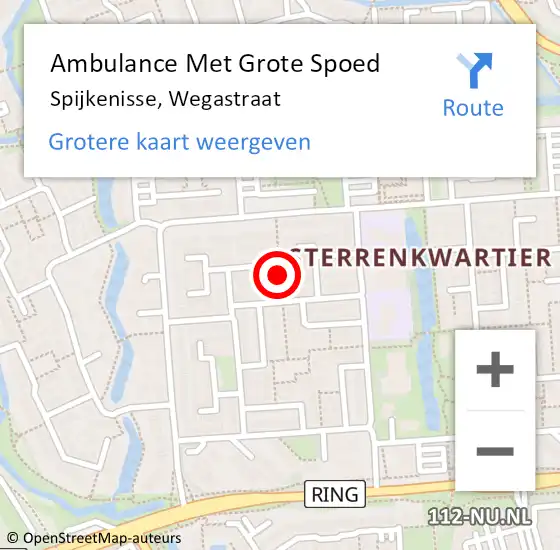 Locatie op kaart van de 112 melding: Ambulance Met Grote Spoed Naar Spijkenisse, Wegastraat op 17 oktober 2018 18:14