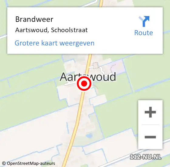 Locatie op kaart van de 112 melding: Brandweer Aartswoud, Schoolstraat op 17 oktober 2018 18:21