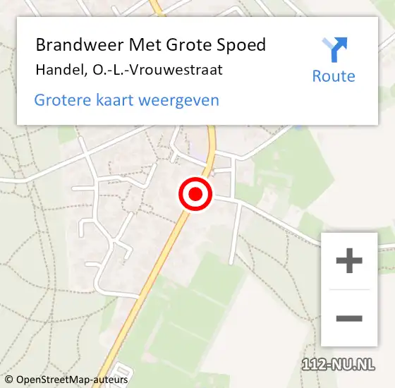 Locatie op kaart van de 112 melding: Brandweer Met Grote Spoed Naar Handel, O.-L.-Vrouwestraat op 17 oktober 2018 20:15