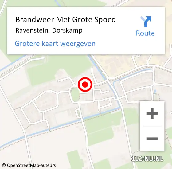 Locatie op kaart van de 112 melding: Brandweer Met Grote Spoed Naar Ravenstein, Dorskamp op 17 oktober 2018 21:03