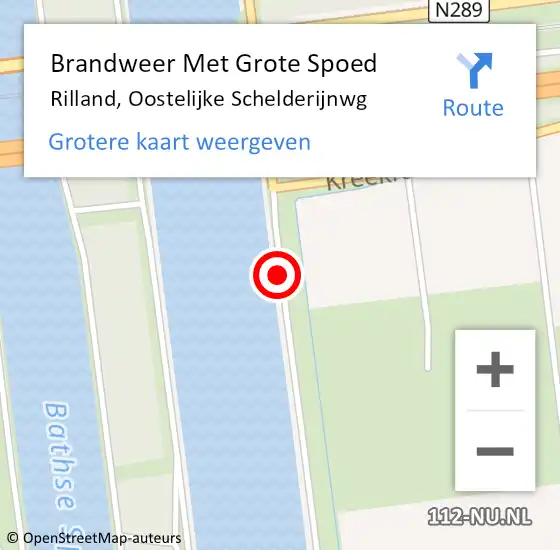 Locatie op kaart van de 112 melding: Brandweer Met Grote Spoed Naar Rilland, Oostelijke Schelderijnwg op 17 oktober 2018 23:26